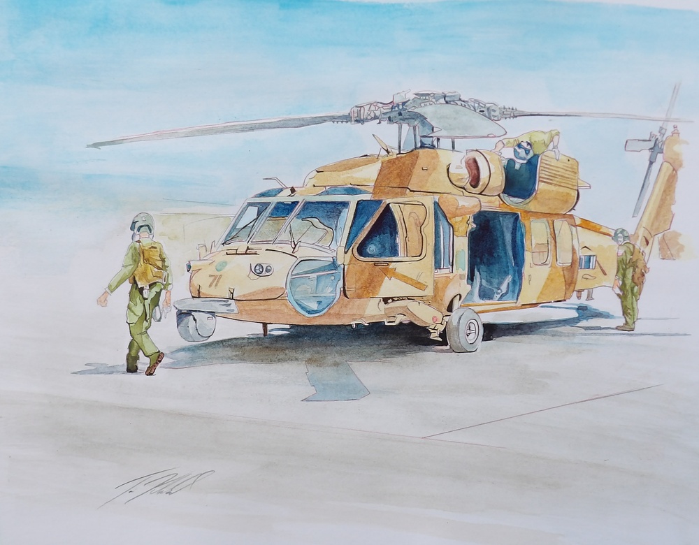 Sikorsky Seahawk 71 Desert Camo Large Watercolor