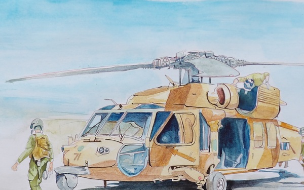 Sikorsky Seahawk 71 Desert Camo Large Watercolor