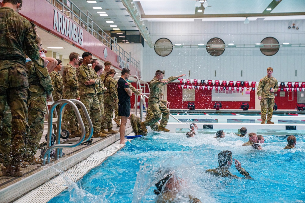 Army ROTC Cadets Tackle Water Survival Training at University of Arkansas