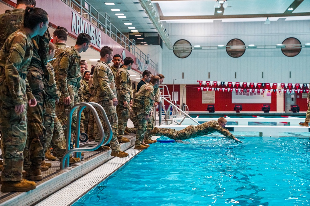Army ROTC Cadets Tackle Water Survival Training at University of Arkansas