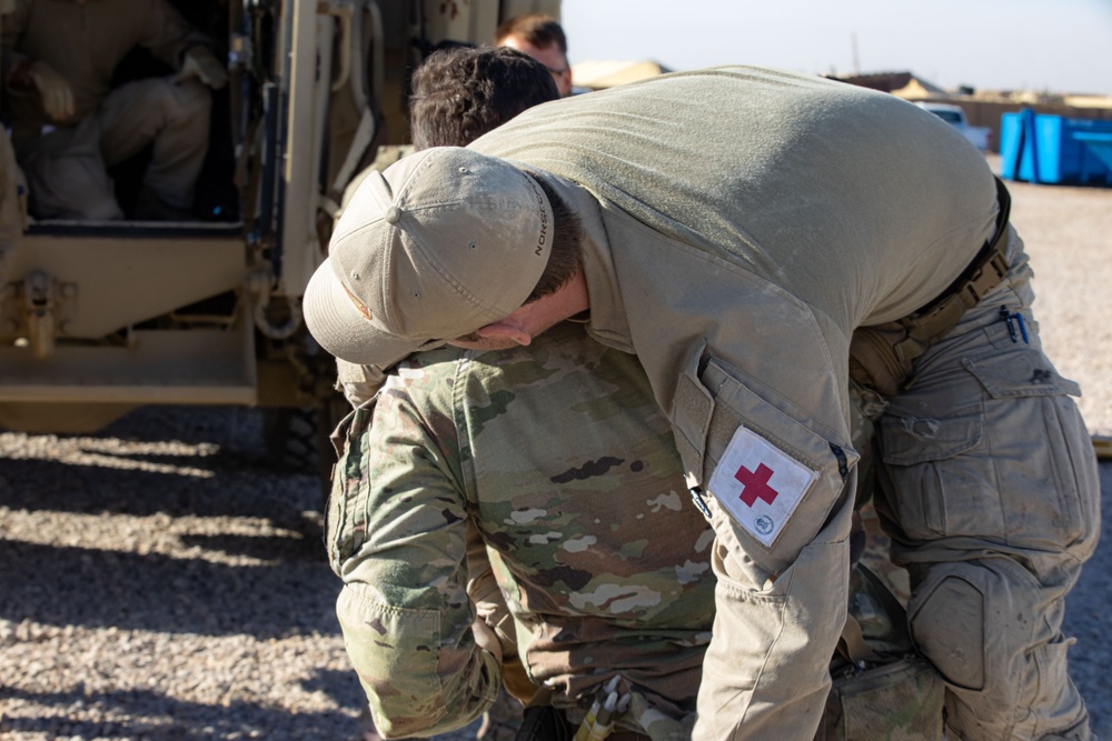 Norwegian, U.S. Troops Conduct MEDEVAC Training at Al Asad Air Base