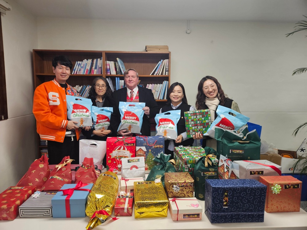 Members of the Directorate for Maintenance (D/Maintenance), U.S. Army Materiel Support Command - Korea, delivered Christmas gifts for the residents of Bundo Nursing Home in Waegwan and the children of Yongsang Orphanage in Daegu on Dec. 20.