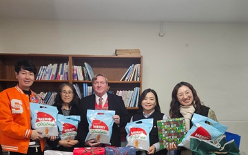 Members of the Directorate for Maintenance (D/Maintenance), U.S. Army Materiel Support Command - Korea, delivered Christmas gifts for the residents of Bundo Nursing Home in Waegwan and the children of Yongsang Orphanage in Daegu on Dec. 20.