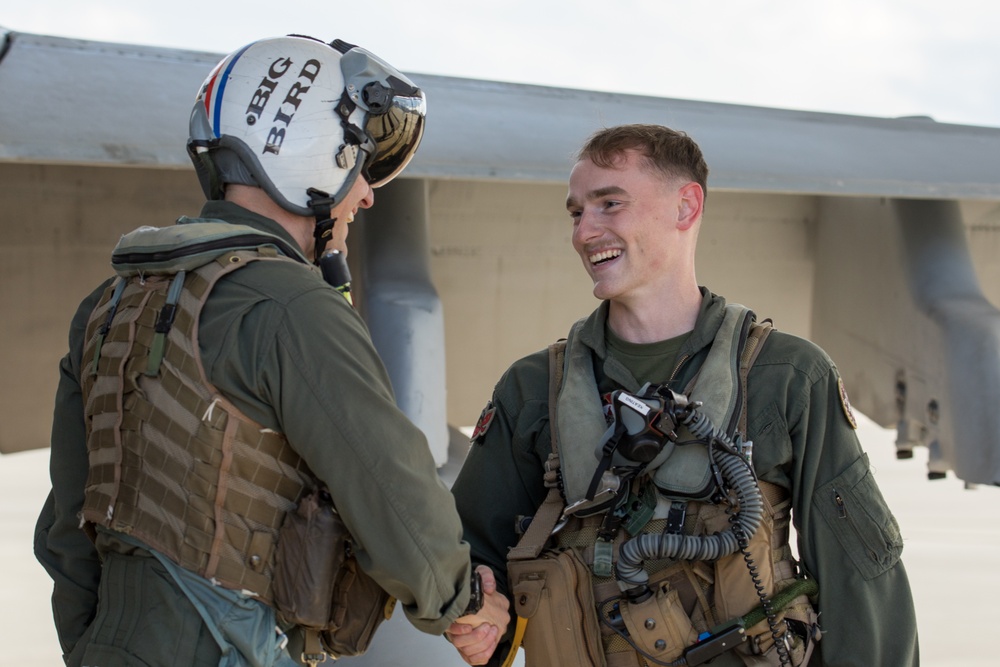 U.S. Marine is rewarded for their hard work with a ride in an F/A-18