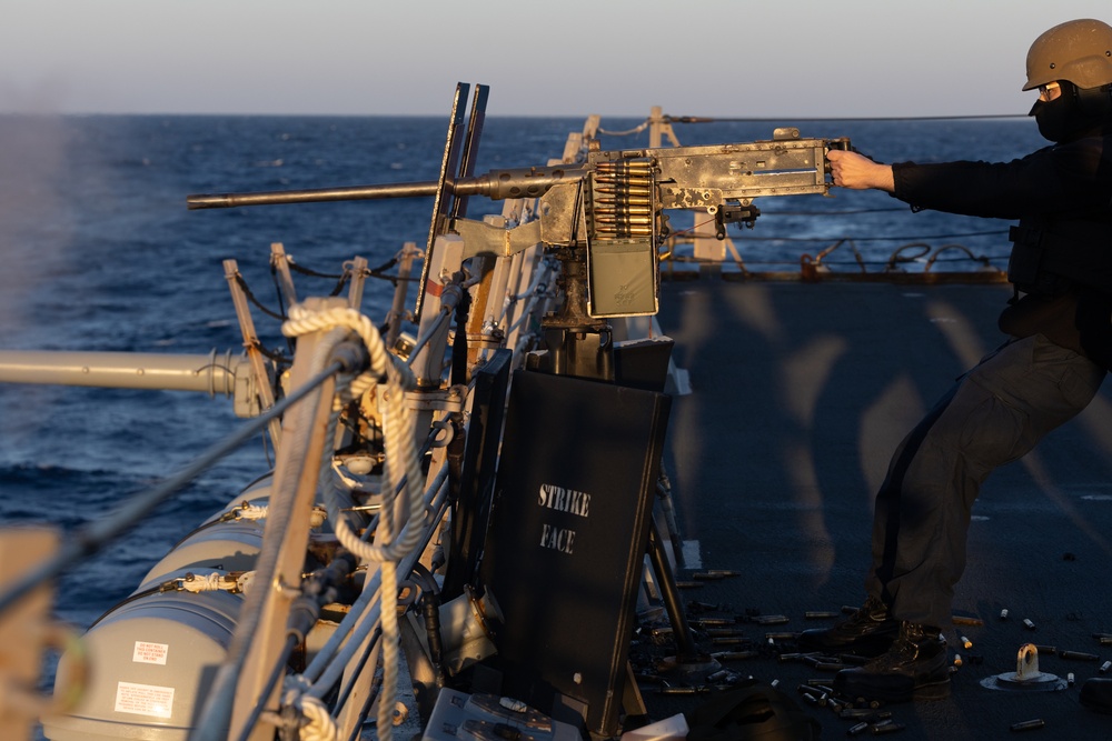 USS Oscar Austin (DDG 79) Conduct Crew Served Weapons (CSW) Shoot