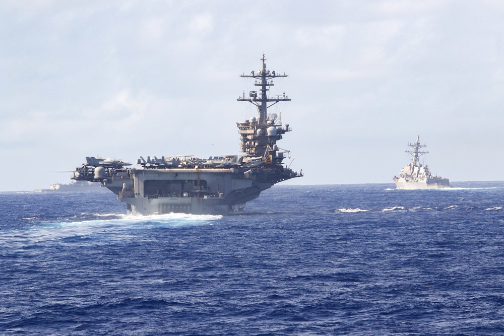 Carrier Strike Group 1 Transits the Surigao Strait