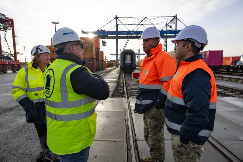 Army and Navy Transportation Units Conduct Joint Cargo Operations in Northern Germany