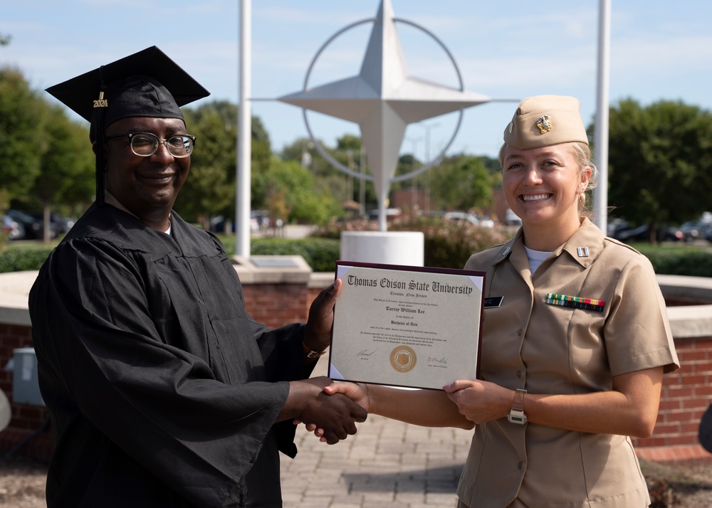 Chief Mass Communication Specialist Torrey Lee Receives College Diploma