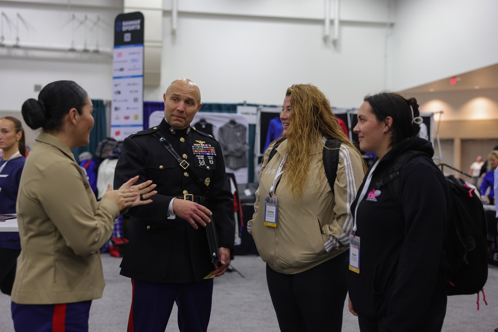 Marines Speak With Coaches At AVCA Convention 2024