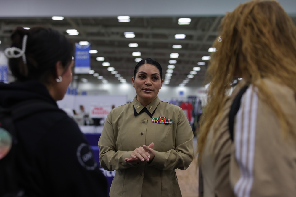 Marines Speak With Coaches At AVCA Convention 2024