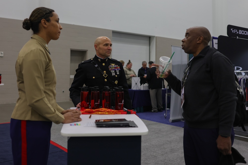 Marines Speak With Coaches At AVCA Convention 2024