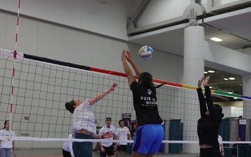 Marines Play Volleyball At AVCA Convention 2024