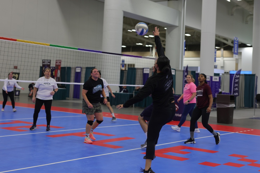 Marines Play Volleyball At AVCA Convention 2024