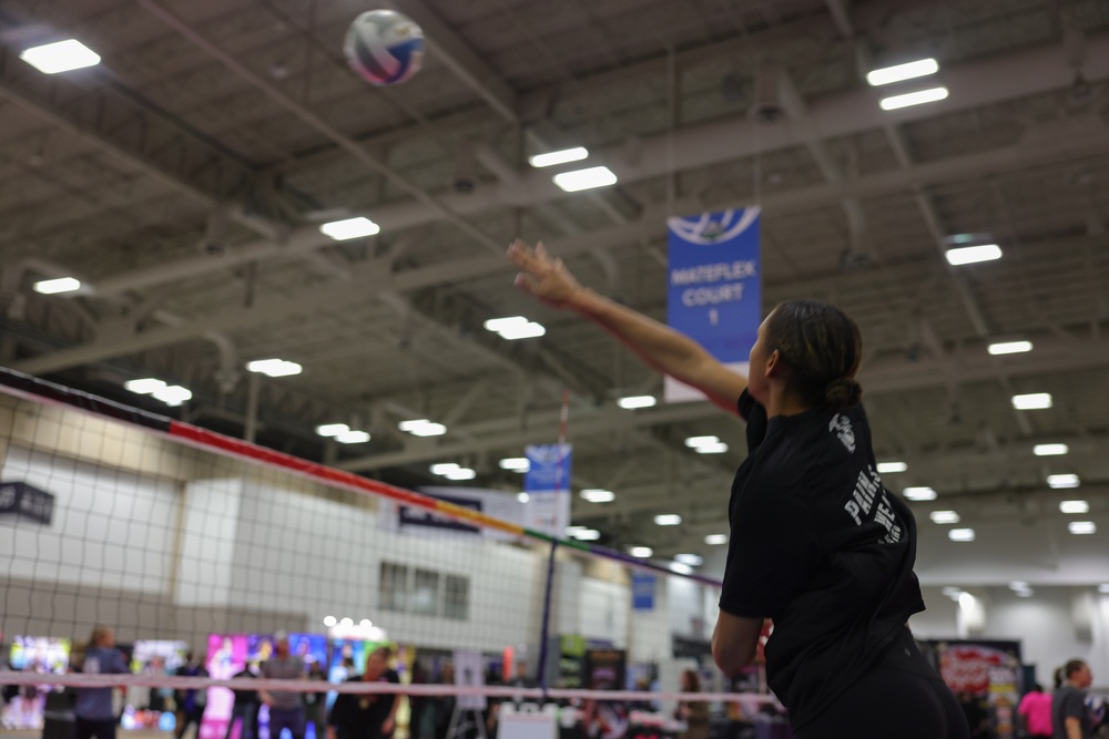 Marines Play Volleyball At AVCA Convention 2024