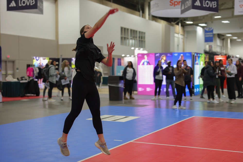 Marines Play Volleyball At AVCA Convention 2024