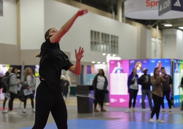 Marines Play Volleyball At AVCA Convention 2024