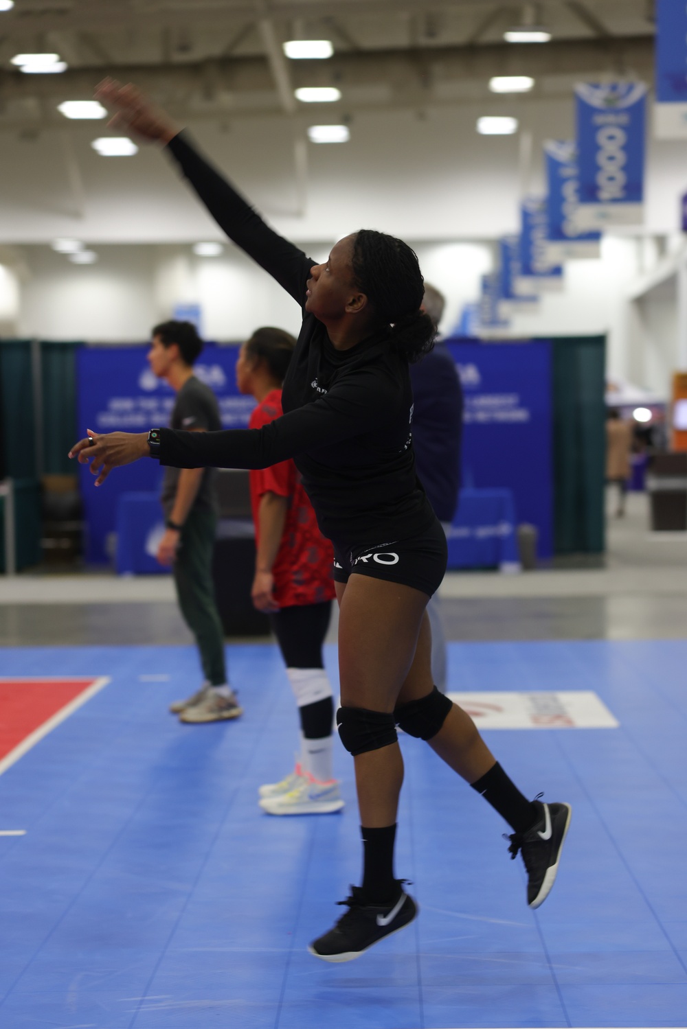 Marines Play Volleyball At AVCA Convention 2024