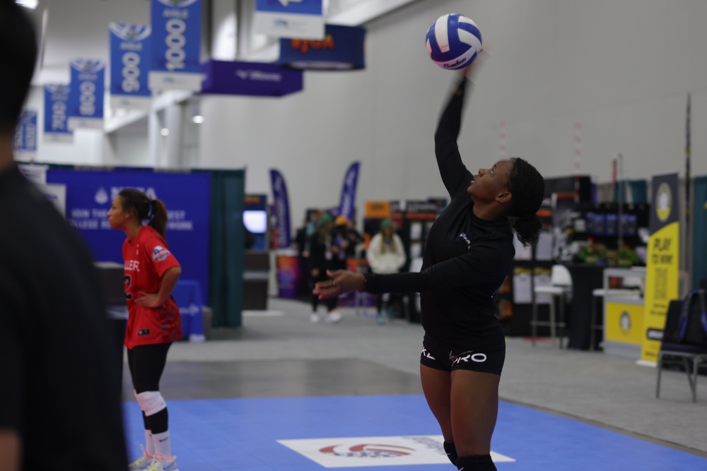 Marines Play Volleyball At AVCA Convention 2024