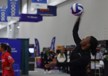 Marines Play Volleyball At AVCA Convention 2024