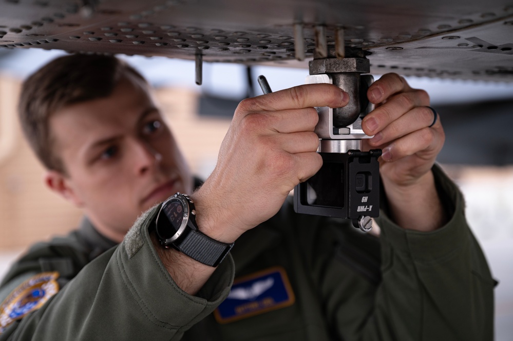 1st Lt Jacob Geil, 59th TES, designs camera mount for A-10