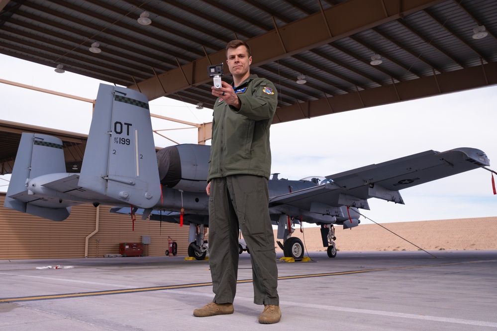 1st Lt Jacob Geil, 59th TES, designs camera mount for A-10