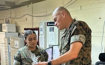 Cpl. Estrada receives the 1st MAW Marine of the Year Award