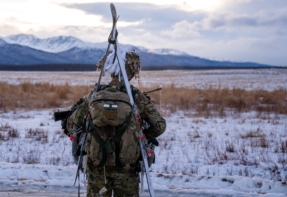 2nd Infantry Brigade, 11th Airborne Division Soldiers conducted a winter jump into Malamute DZ