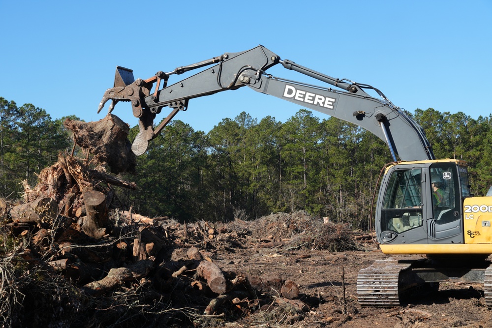Hurricane Helene Recovery: Temporary Debris Management Site in McIntosh County, Georgia.