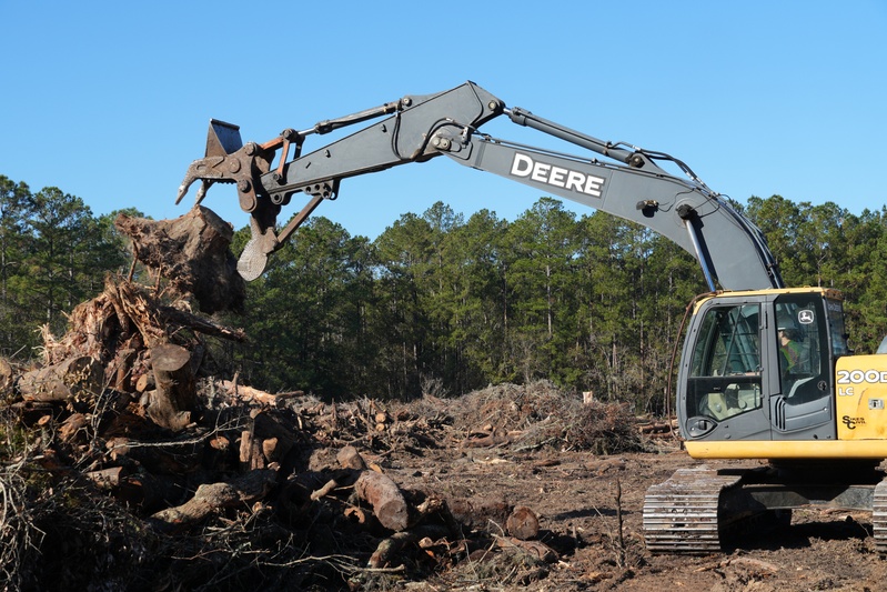 Hurricane Helene Recovery: Temporary debris site in McIntosh County, Georgia