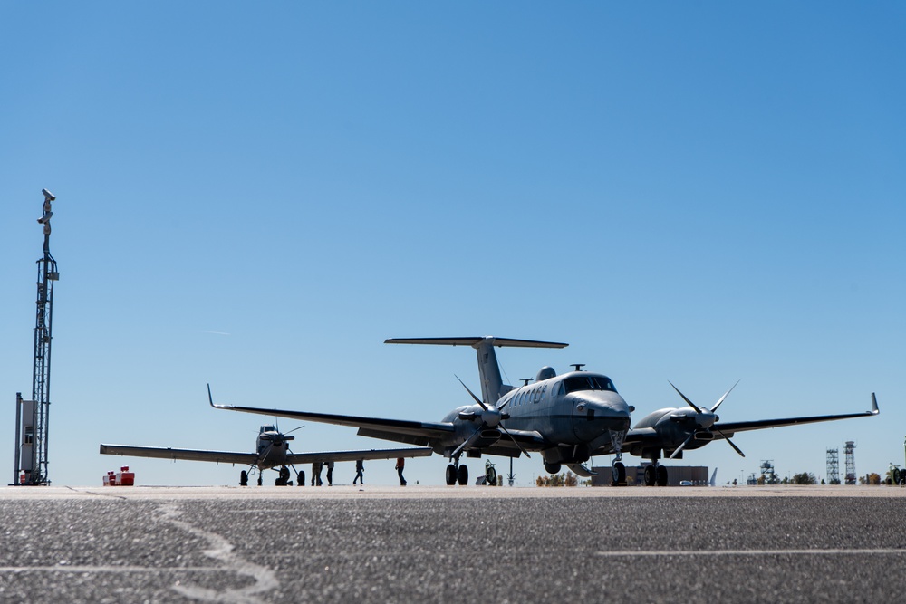 Aircraft await inspections on the 137th SOW flightline