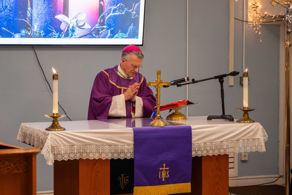 Archbishop of the Archdiocese for the Military Services Visits Camp Lemonnier