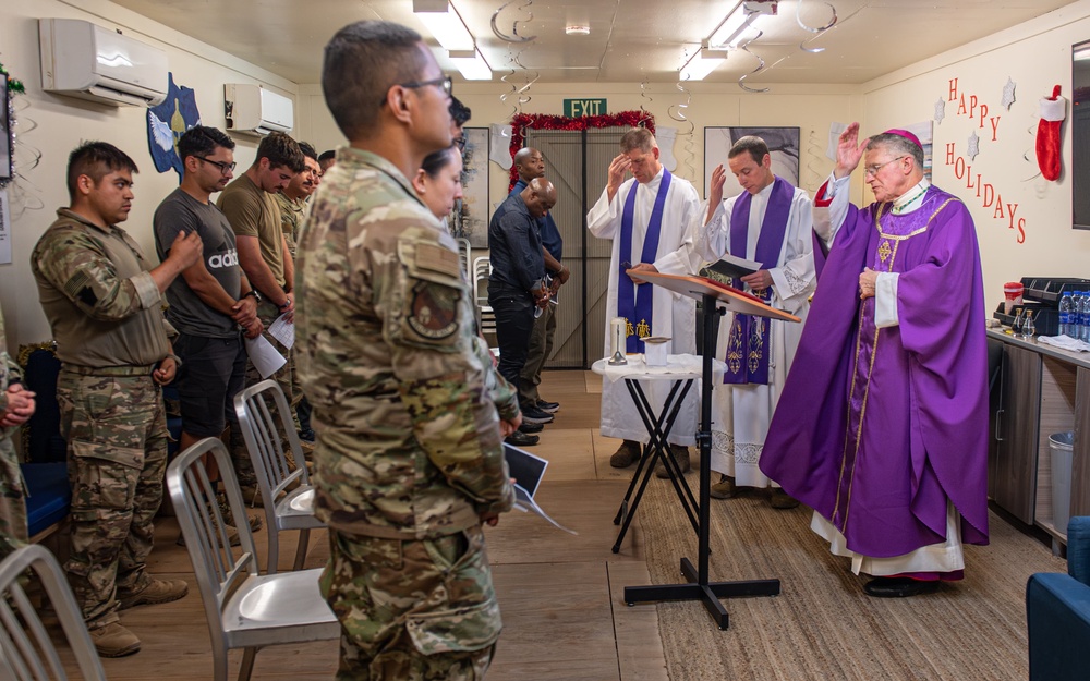 Archbishop of the Archdiocese for the Military Services Visits Camp Lemonnier