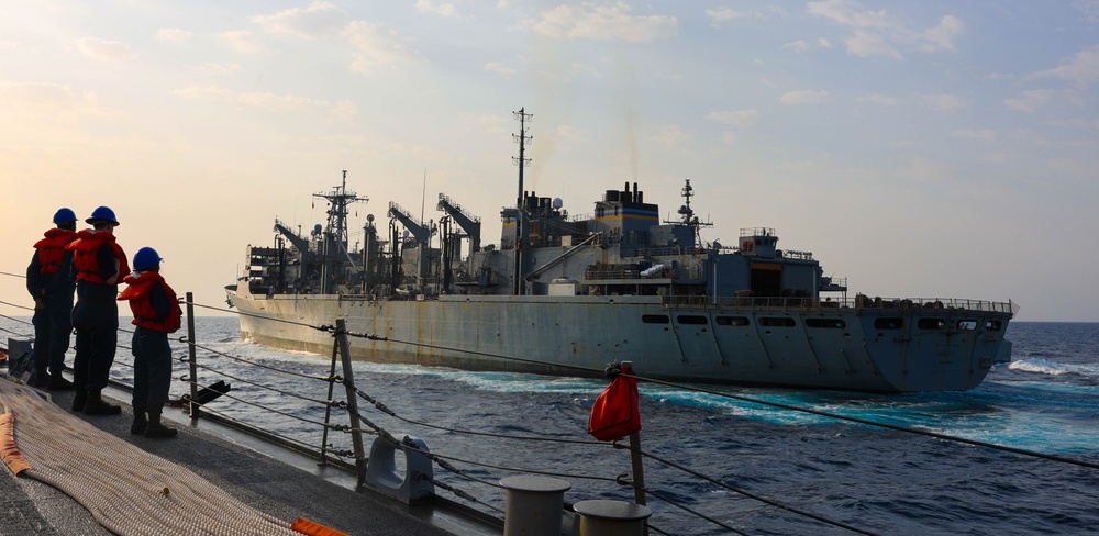 Replenishment-at-Sea Aboard USS The Sullivans.