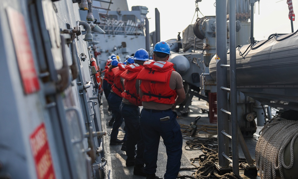 Replenishment-at-Sea Aboard USS The Sullivans.