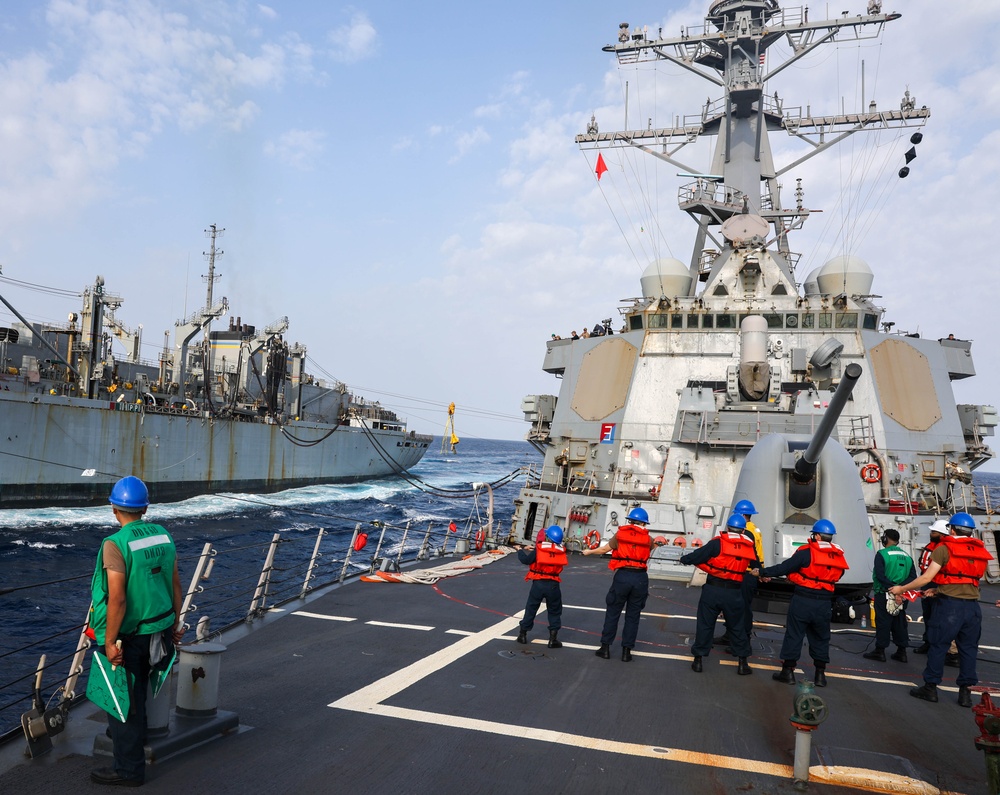 Replenishment-at-Sea Aboard USS The Sullivans.