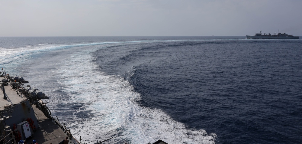 Replenishment-at-Sea Aboard USS The Sullivans.