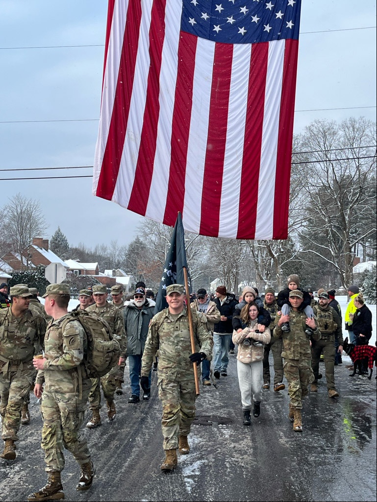 New York National Guard Soldiers Step Off in Christmas Eve Road March