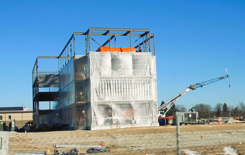 December 2024 construction operations for Fort McCoy East Barracks Project