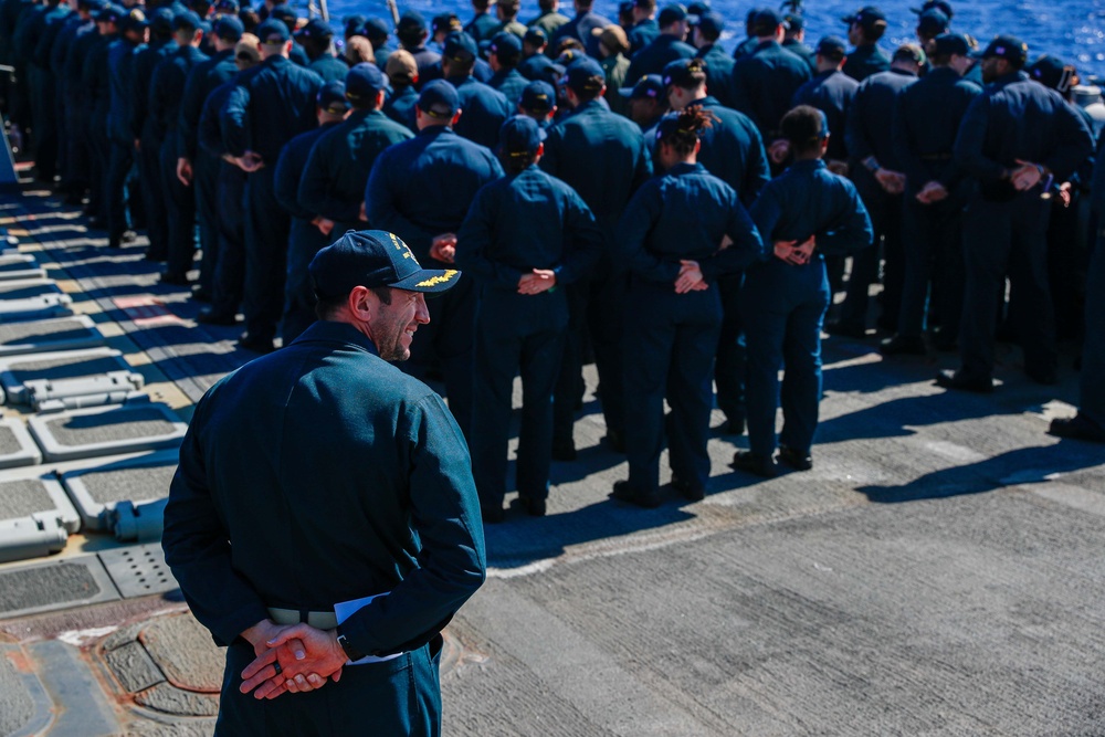 Michael Murphy conducts an all-hands call