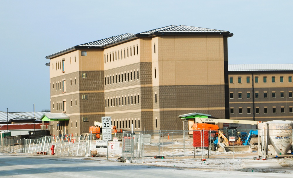 December 2024 construction operations for Fort McCoy South Barracks Project