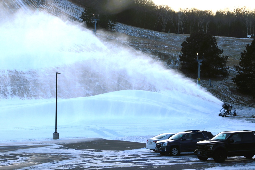 Snowmaking at Fort McCoy's Whitetail Ridge Ski Area