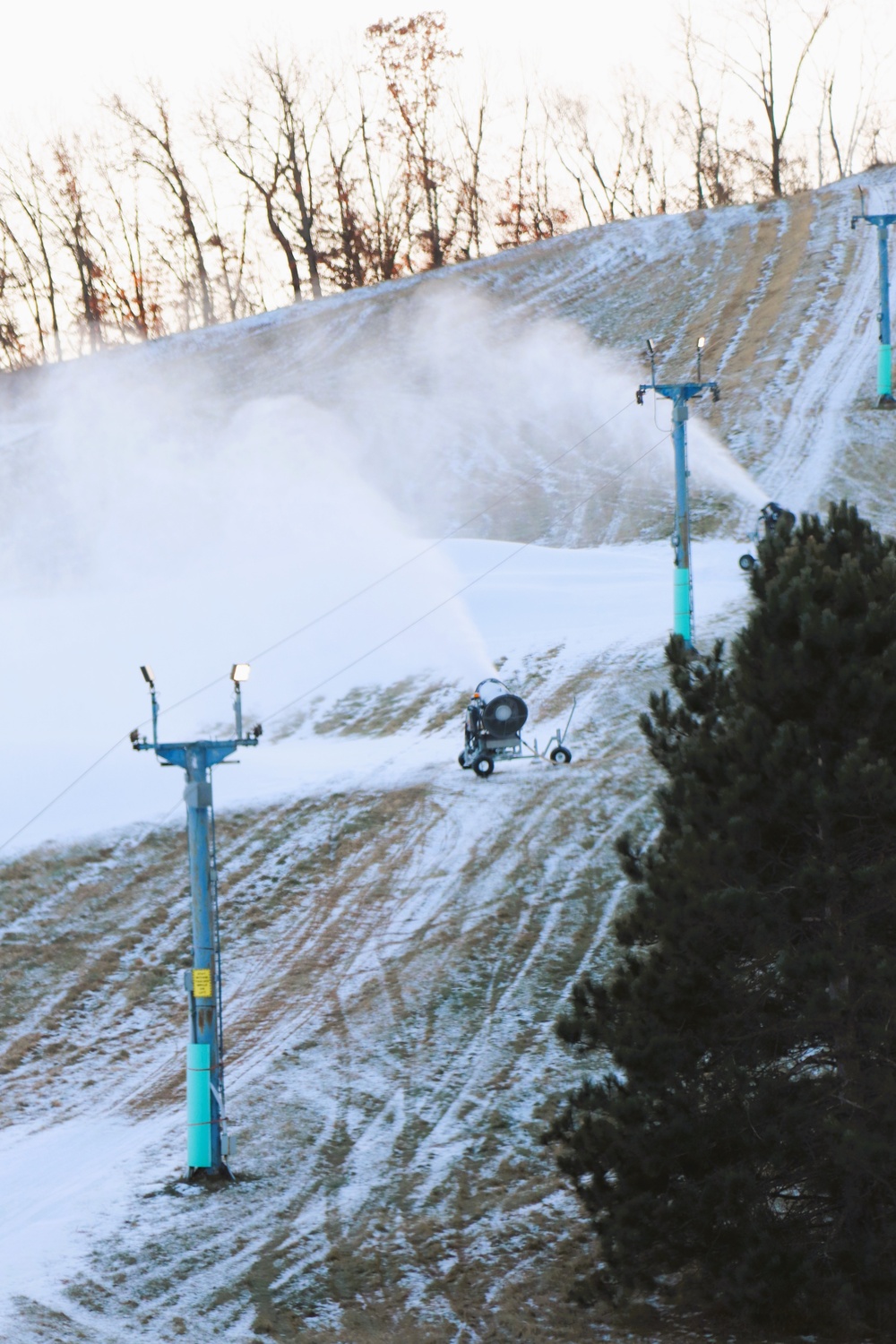 Snowmaking at Fort McCoy's Whitetail Ridge Ski Area