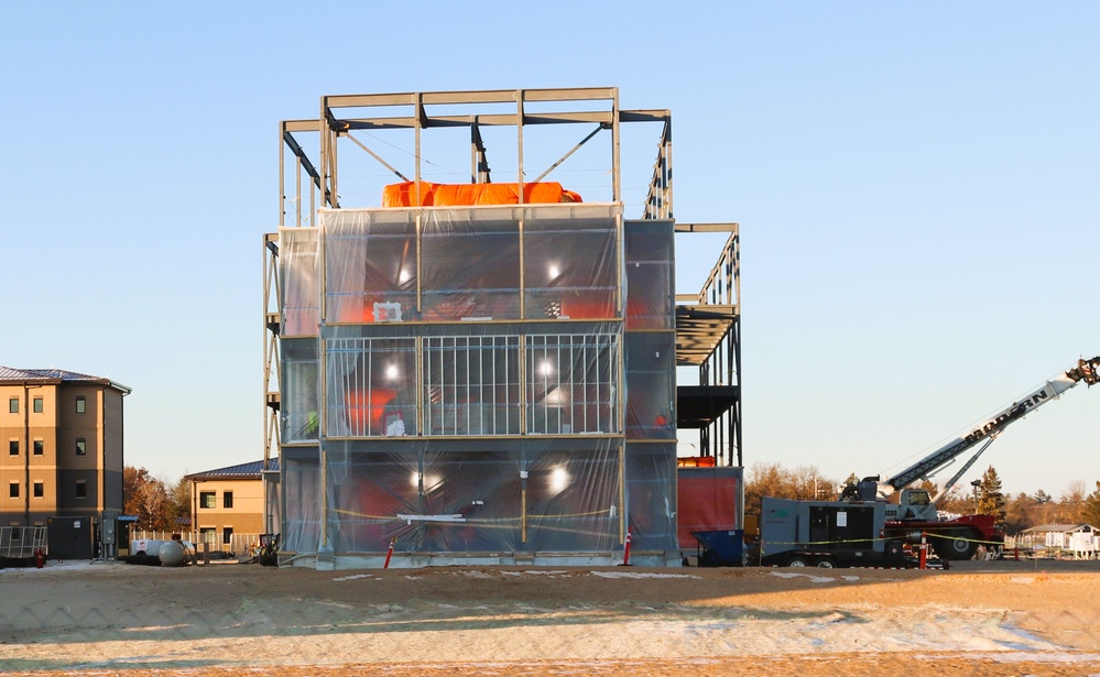 December 2024 construction operations for Fort McCoy East Barracks Project