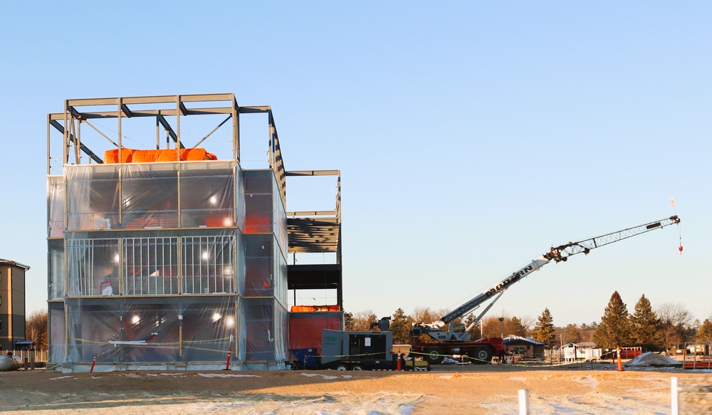 December 2024 construction operations for Fort McCoy East Barracks Project