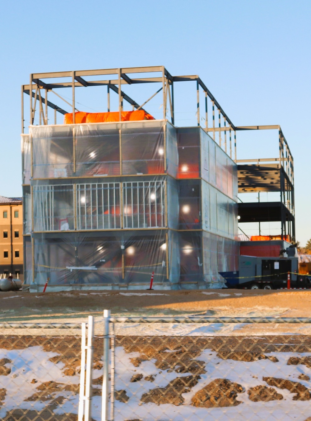 December 2024 construction operations for Fort McCoy East Barracks Project