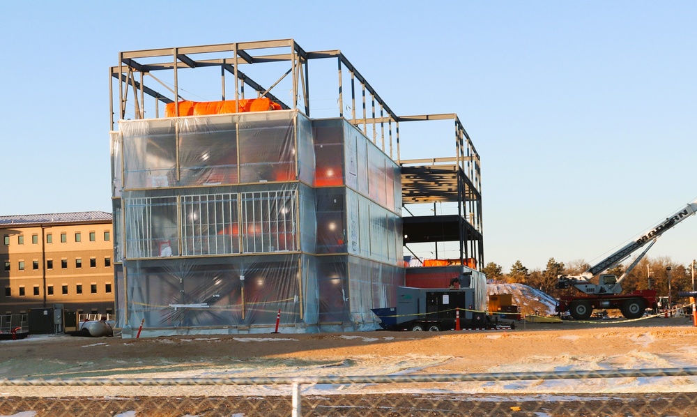 December 2024 construction operations for Fort McCoy East Barracks Project