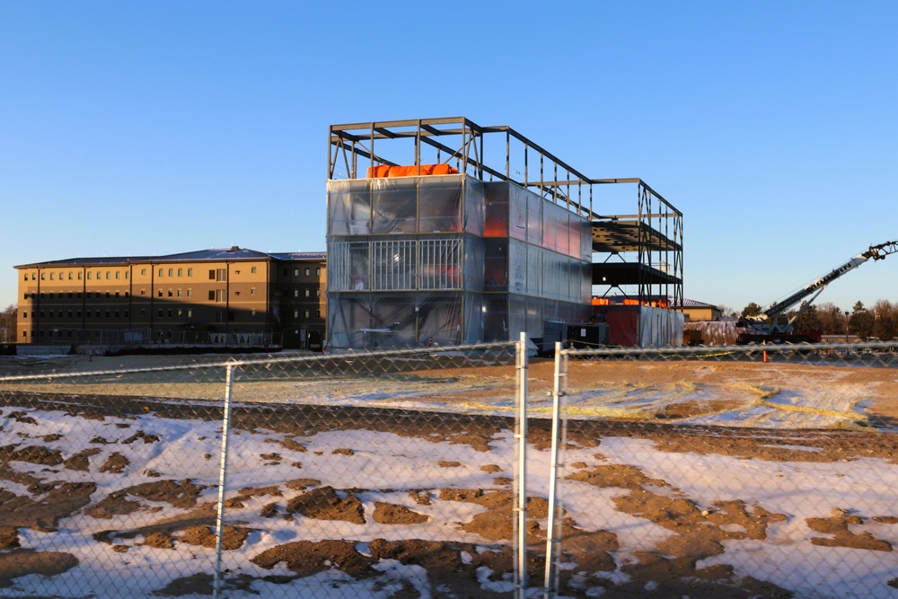 December 2024 construction operations for Fort McCoy East Barracks Project