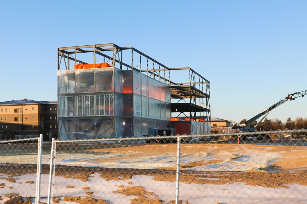 December 2024 construction operations for Fort McCoy East Barracks Project