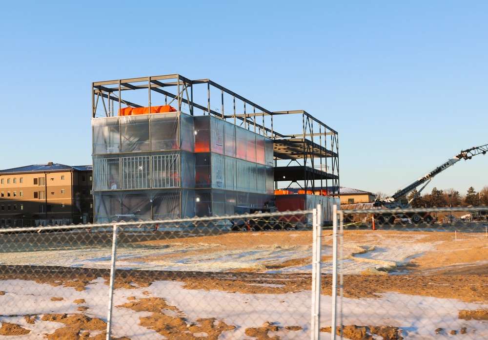 December 2024 construction operations for Fort McCoy East Barracks Project