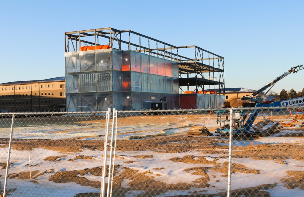 December 2024 construction operations for Fort McCoy East Barracks Project